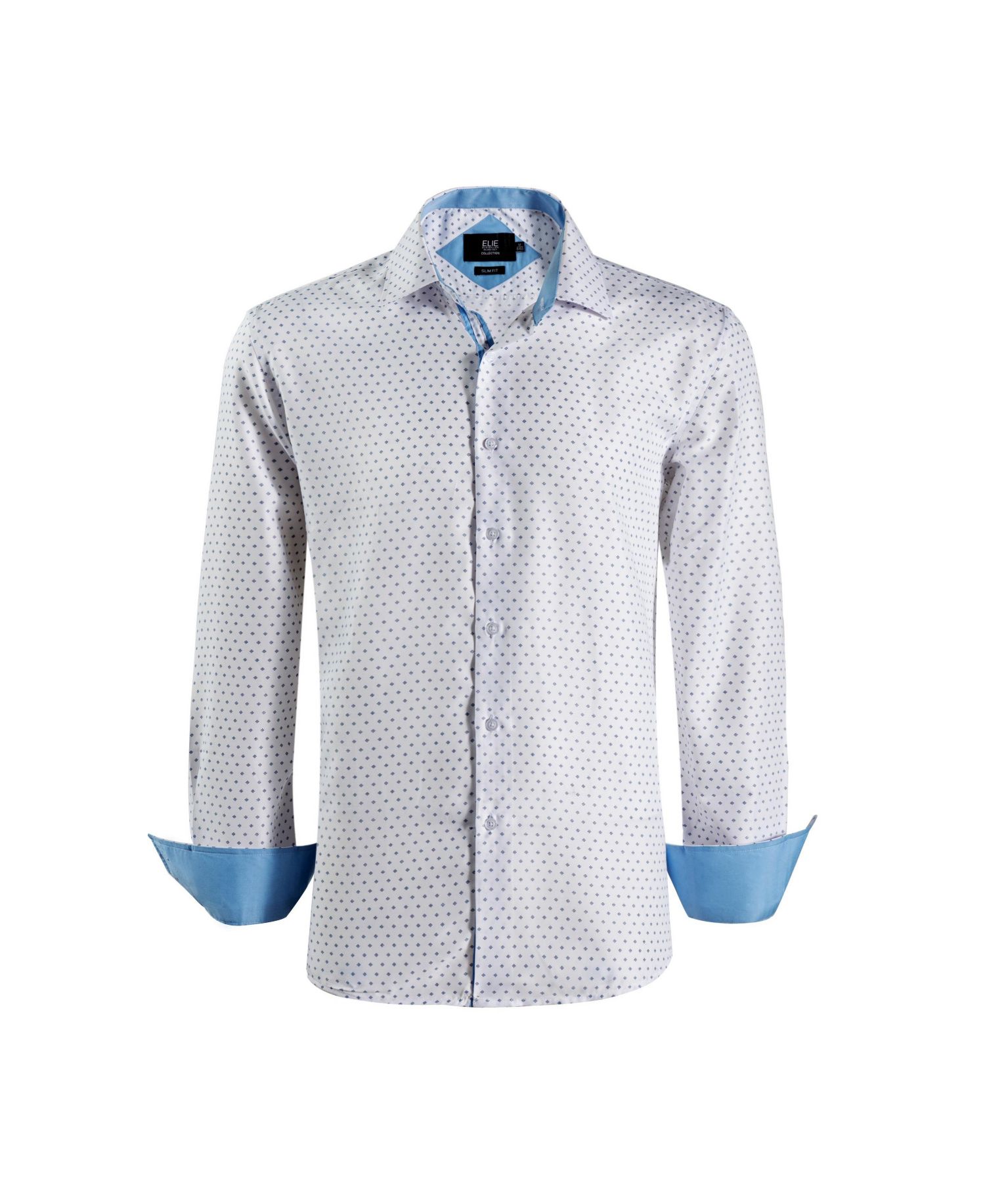Big Boys White Micro Ditsy Print Slim Fit Shirt for