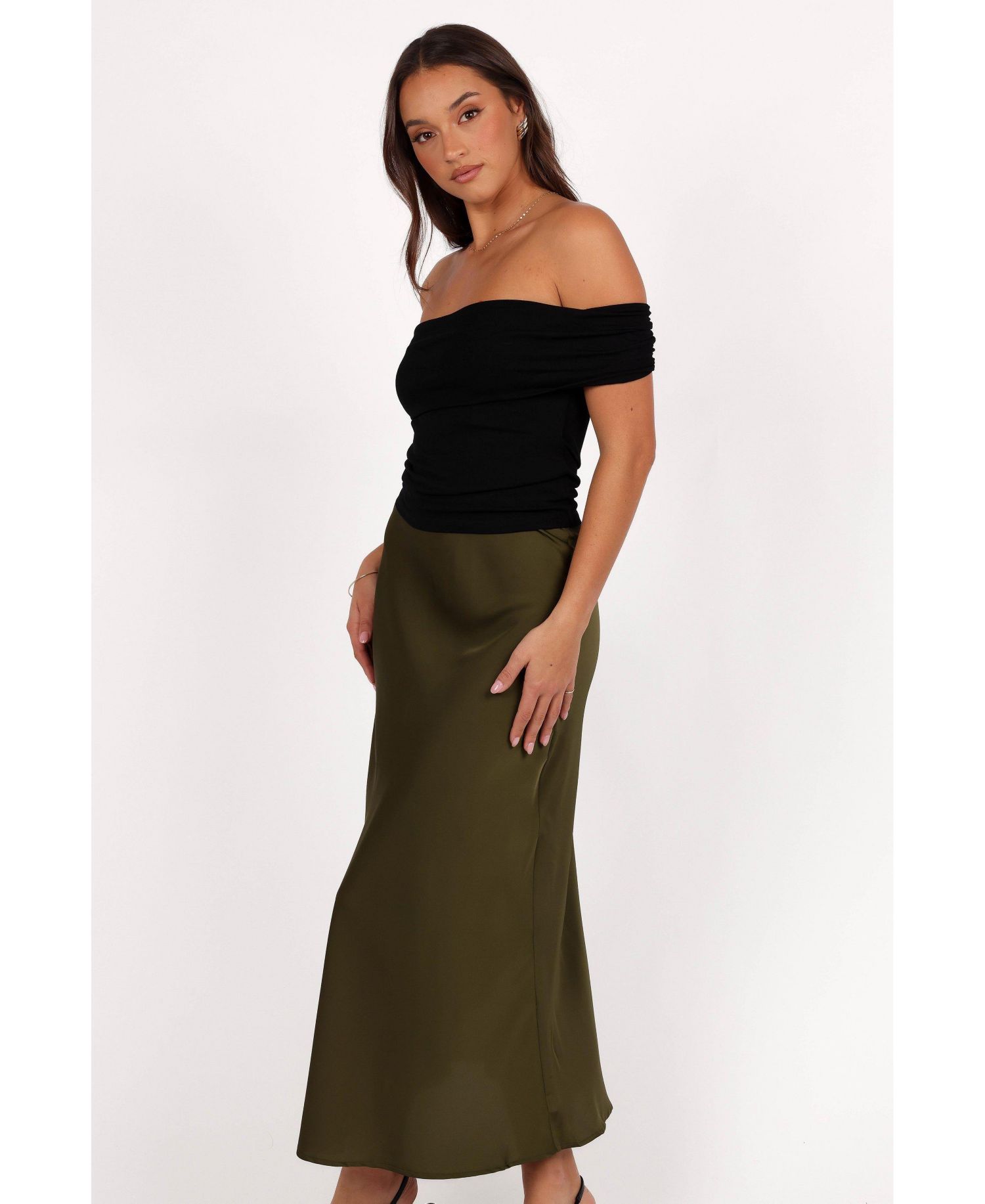 Women's Nellie Satin Midi Skirt