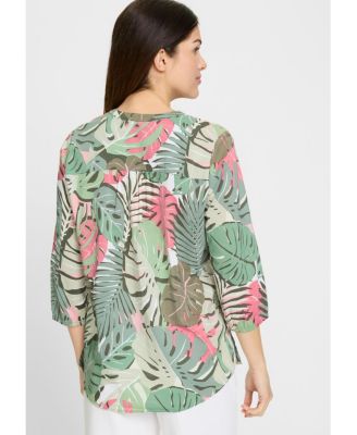 Women's Palm Print Tunic Blouse
