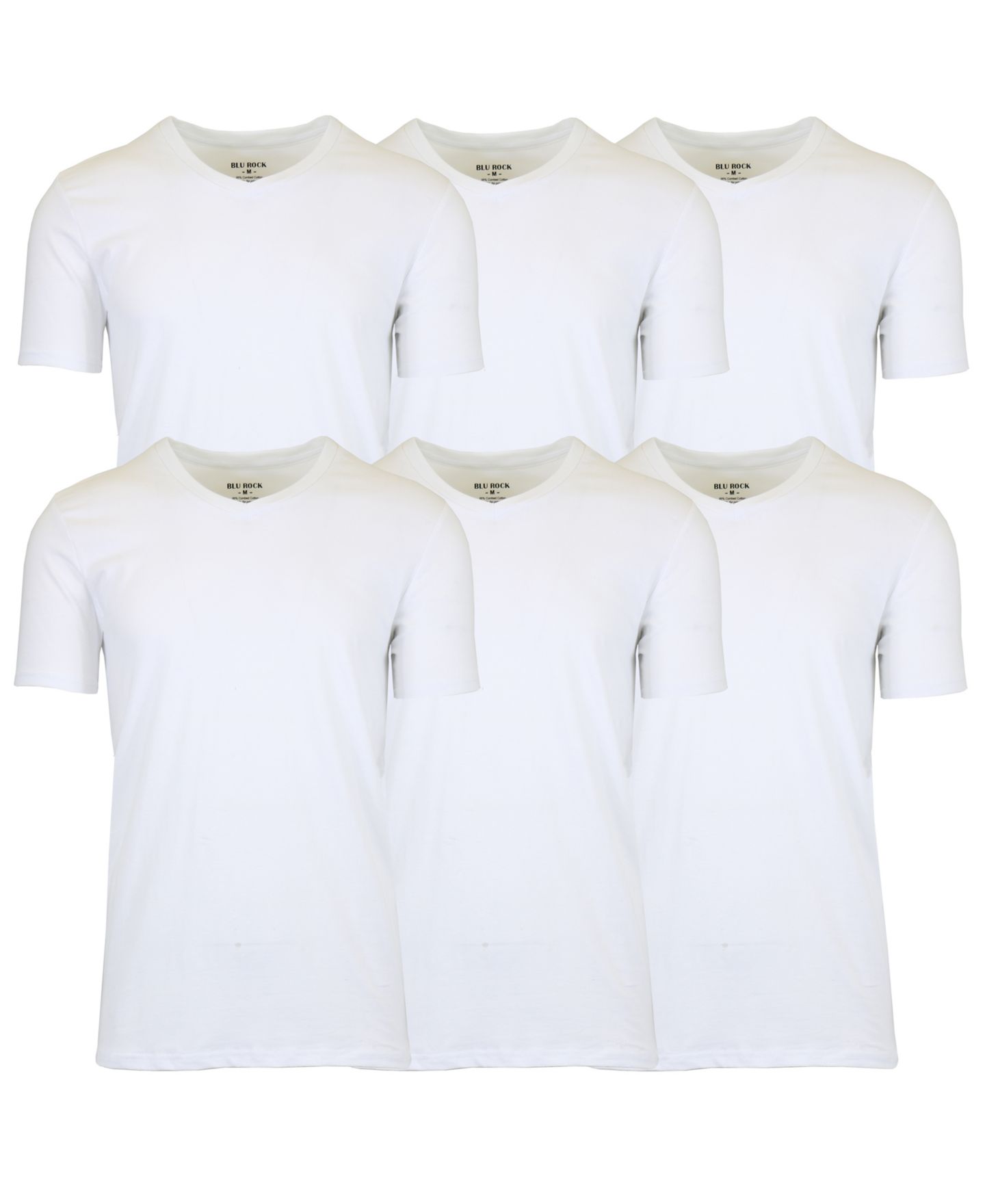 Мужские футболки Galaxy By Harvic 6-Pack Short Sleeve Stretch, цвет: Белый — фото 1