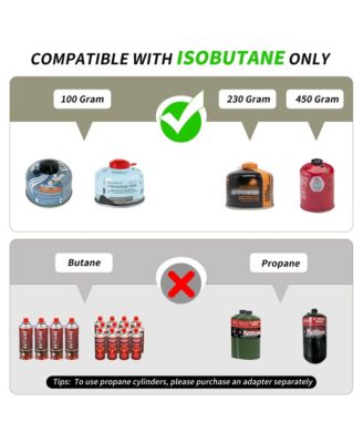 2 Burner Folding Camping Stove with Griddle, Portable Camp Isobutane Gas Stove with 16000 BTU Adjustable Burners & Piezo Ignition