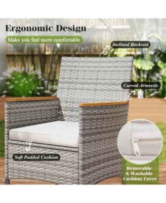 9 Pieces Patio PE Wicker Dining Set for Deck  Garden and Yard