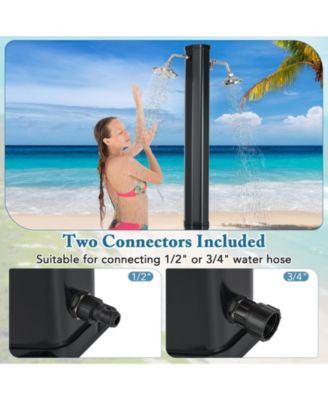 9.3 Gallon Solar Heated Outdoor Shower with Dual Shower Heads