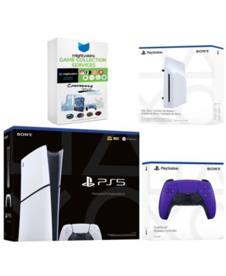 PlayStation 5 Slim Digital Bundle with Disc Drive, Extra Controller and MightySkins Game Collection Code