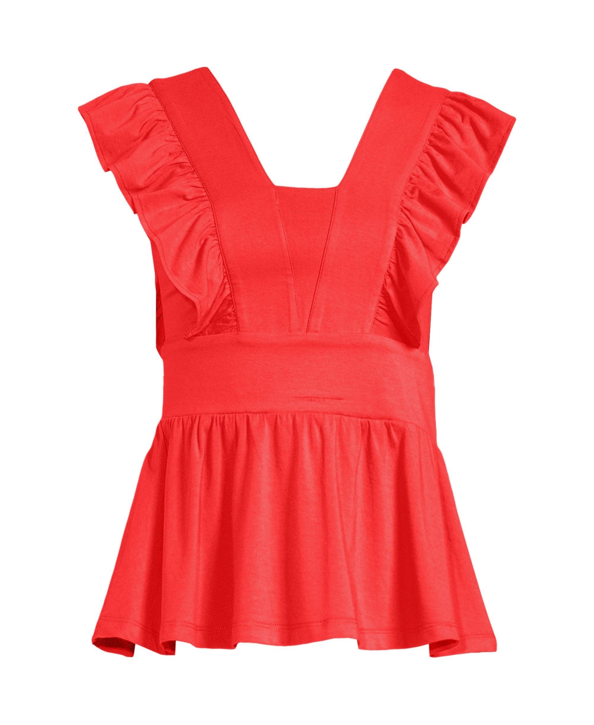 Lands' End Women's Lightweight Jersey Ruffle Peplum Top