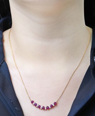 Ruby (1-1/2 ct. t.w.) & Diamond (1/4 ct. t.w.) 17" Collar Necklace in 14k Gold