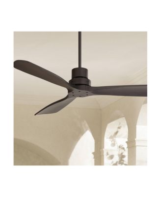 52" Delta-Wing DC Modern Industrial 3 Blade Indoor Outdoor Ceiling Fan Remote Control Matte Black Wood Damp Rated for Patio Exterior House Porch Gazebo Garage Barn - Casa Vieja