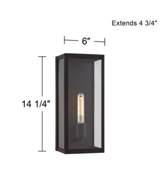 Cornell Modern Outdoor Wall Light Fixtures Set of 2 Sand Black 16" Clear Glass Panels for Post Exterior Barn Deck House
