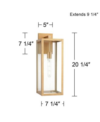 Rectangular Frame 20 1/4" Clear Glass for Post Exterior Barn Titan Set of 2 Modern Outdoor Wall Light Fixtures