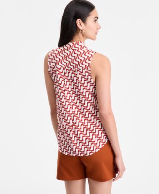  Women's Printed Sleeveless Shirt, Exclusively at Macy's