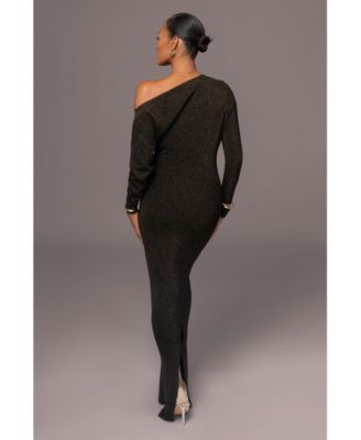 Women's Night Shimmers Asymmetrical Maxi Dress