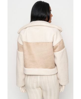 Women's Suede And Sherpa Jacket