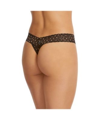 Women's Cross-dyed Leopard Low Rise Thong Panty 3 pack
