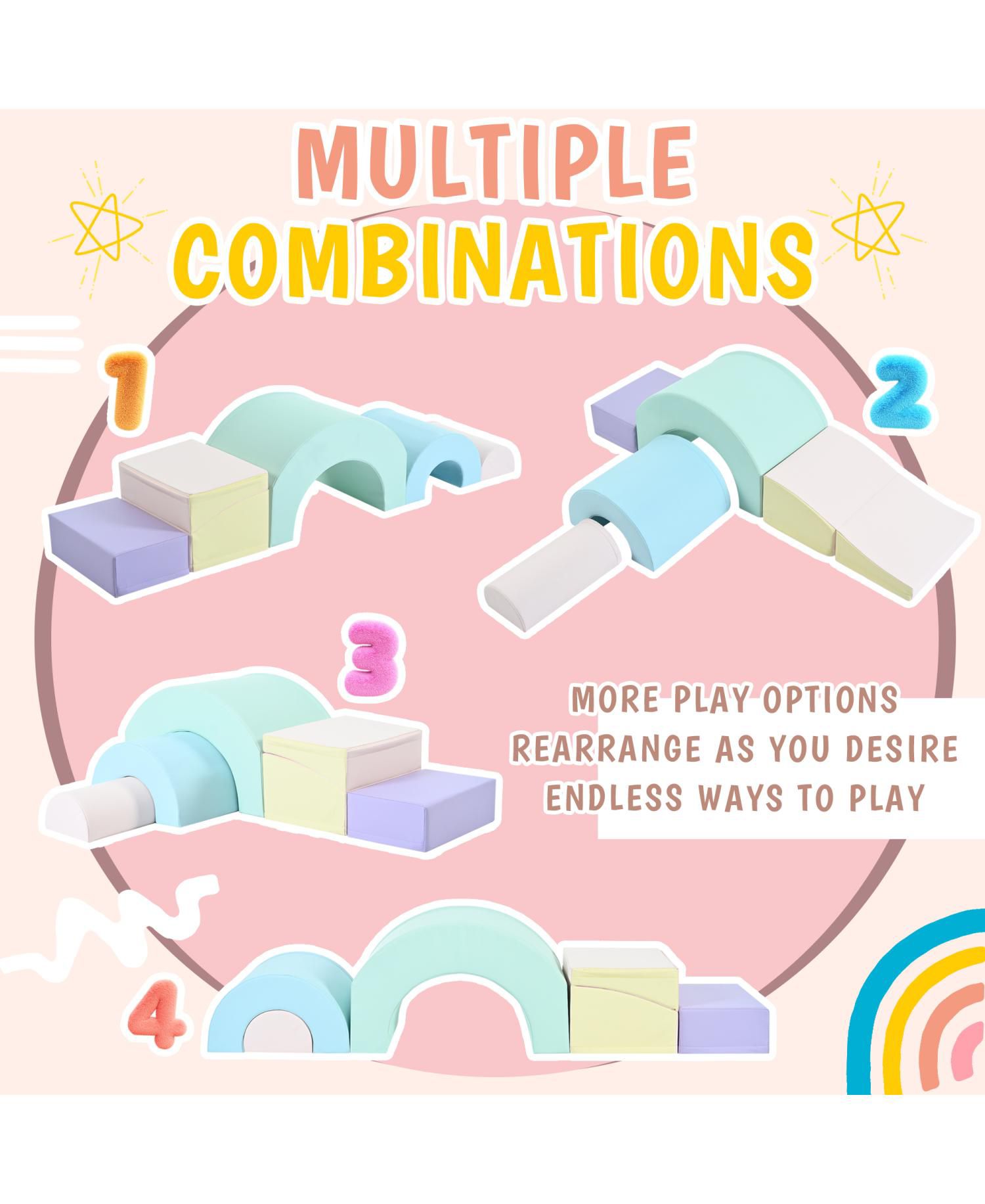 Baby Lollipop-Shaped Climbing Blocks, 5-Piece Set