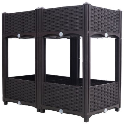 Planter Raised Beds - Elevated Planter Garden Box with Drainage Plug Raised Garden Beds for Vegetable/Flower ,31.5"x15.7"x27.7