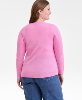 Plus Size 100% Cashmere V-Neck Sweater, Macy's Exclusive