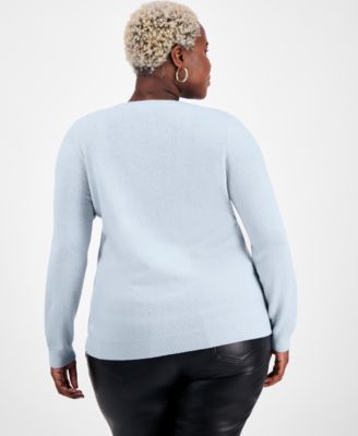 Plus Size 100% Cashmere V-Neck Sweater, Macy's Exclusive