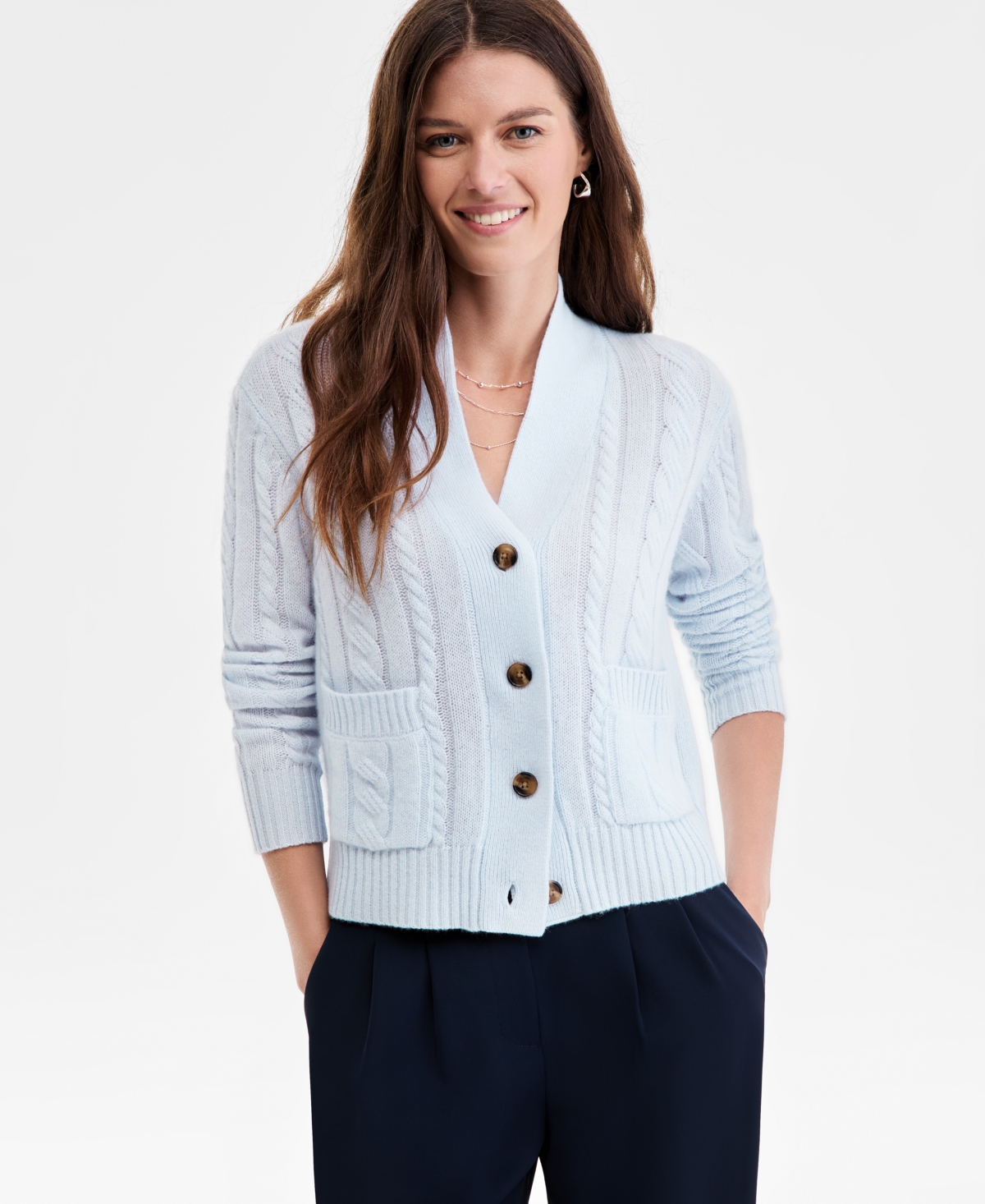 Charter Club Women's 100% Cashmere Cable-knit Cropped Cardigan Sweater, Macy's Exclusive