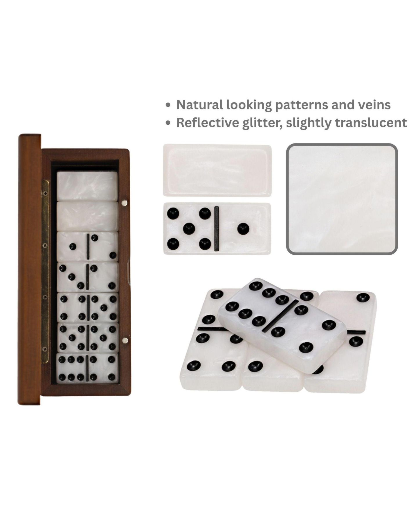 Детские игрушки WE Games Double 6 Dominoes, 28-Piece Game, Ages 14+, цвет: Белый — фото 2