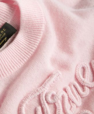 Women's 100% Cashmere Love Embroidered Sweater, Macy's Exclusive