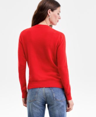 Women's 100% Cashmere Embellished Bow Sweater, Macy's Exclusive