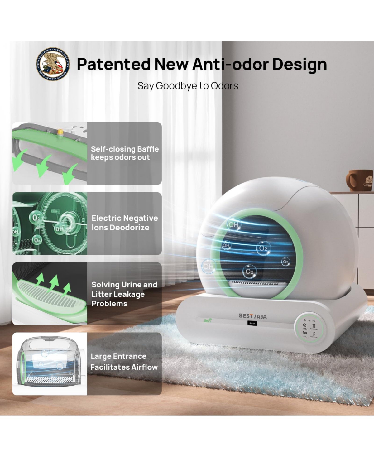 Self Cleaning Cat Litter Box-Green