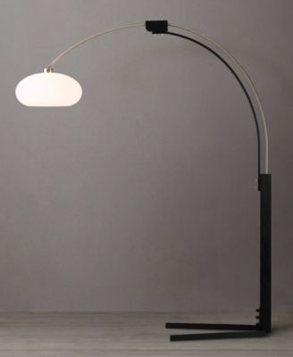 84" Wood Morelli Lucite Arc Floor Lamp