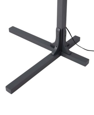 86" Wood Natural Mica 3 Light Arc Floor Lamp