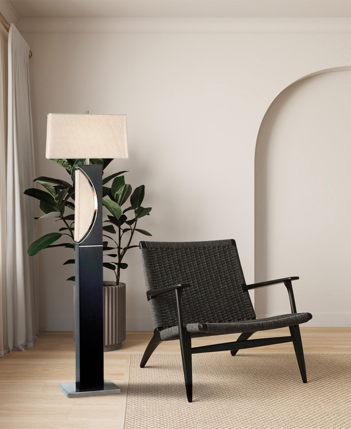 Nova of California 63" Metal Half Moon Floor Lamp