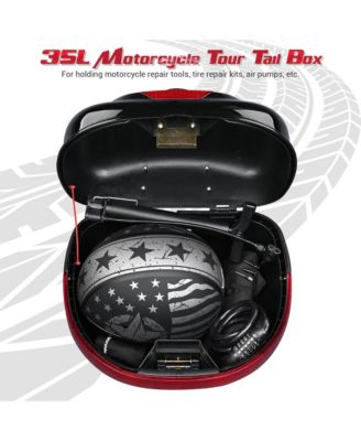  17 5/16" x 14 15/16" x 11"  AHR 35L Motorcycle Tour Tail Box Scooter Trunk Storage Lock Carrier Case for Helmet