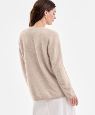 Women's Brushed 100% Cashmere Boyfriend Cardigan, Macy's Exclusive