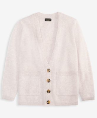 Women's Brushed 100% Cashmere Boyfriend Cardigan, Macy's Exclusive