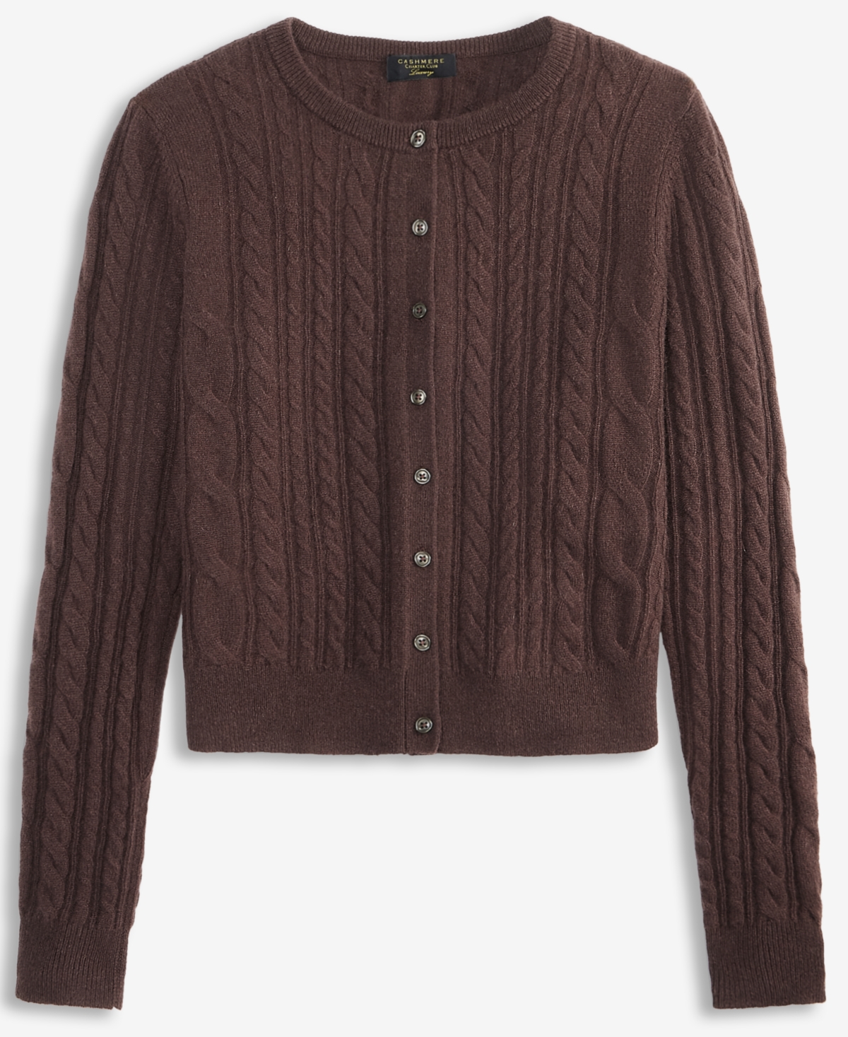 Charter Club Women's 100% Cashmere Cable-knit Cardigan Sweater, Macy's Exclusive In Brown