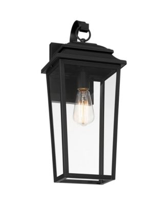 Bellis Verde 20" High Traditional Outdoor Wall Light Fixture Mount Porch House LED Bulb Textured Black Glass Shade