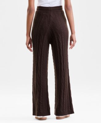Women's 100% Cashmere Cable-Knit Pull-On Pants, Macy's Exclusive