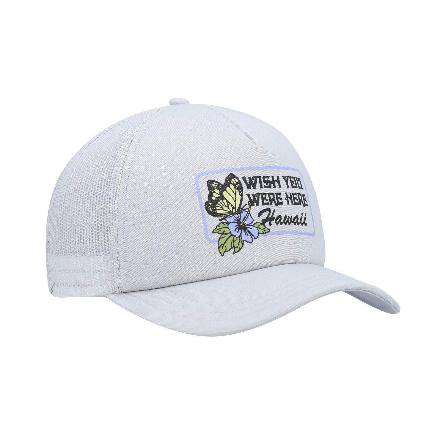 Women's Gray Wish You Were Here Foam Trucker Snapback Hat