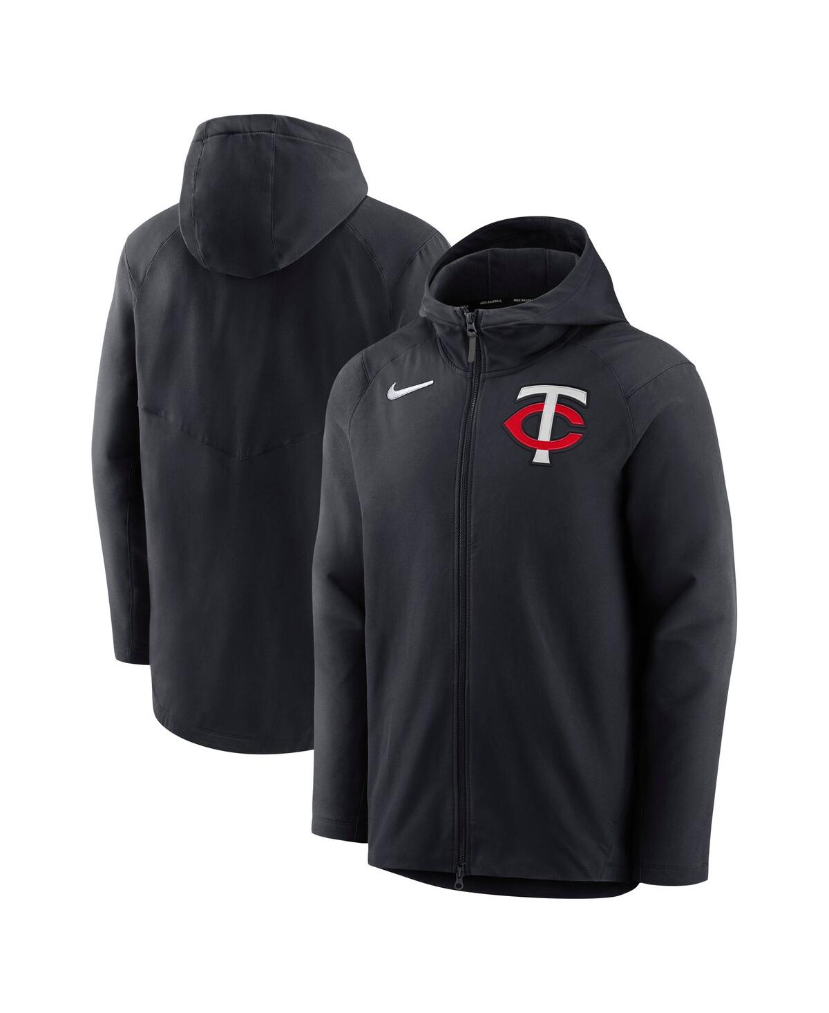 Nike Men's Black Minnesota Twins Authentic Collection Player Therma Full-zip Hoodie In Black