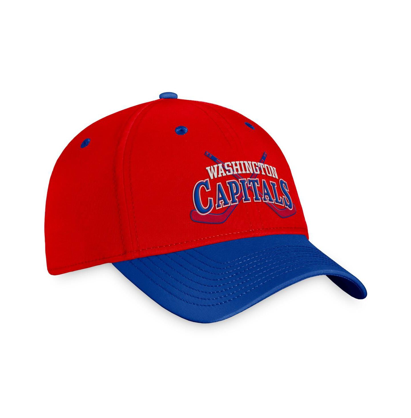 Мужская кепка Fanatics Red/Blue Washington Capitals Heritage Vintage Flex Hat — фото 3