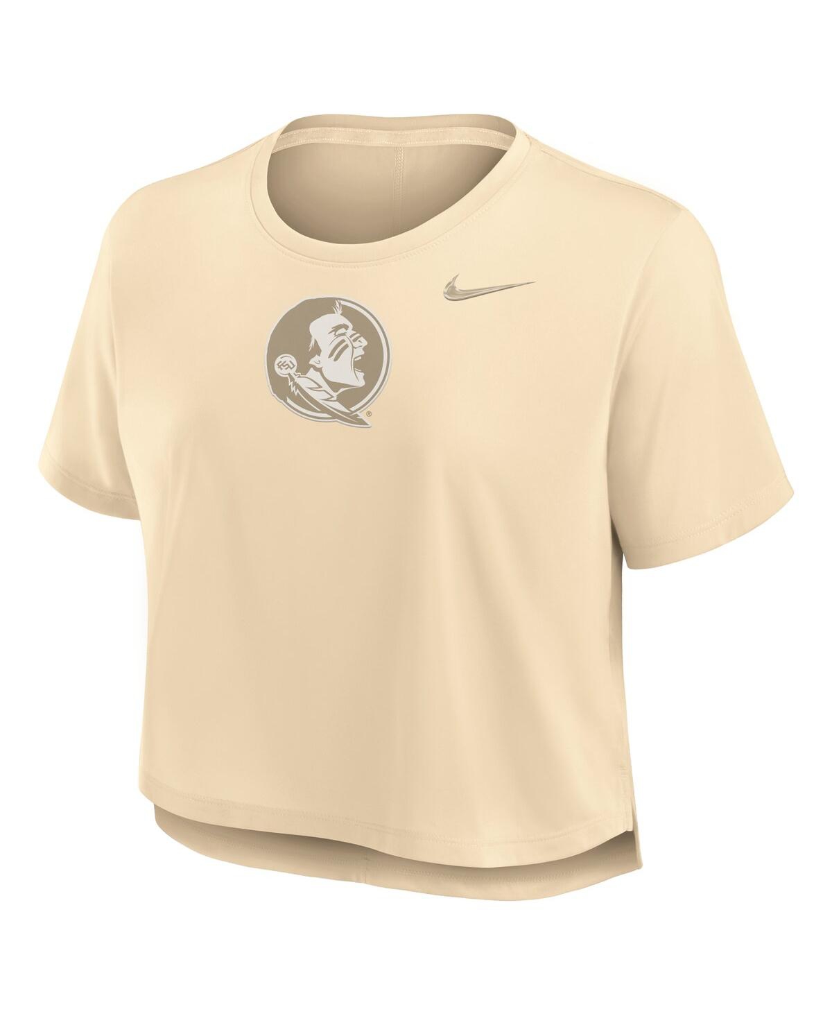 Nike Women's Tan Florida State Seminoles Performance Cropped T-shirt