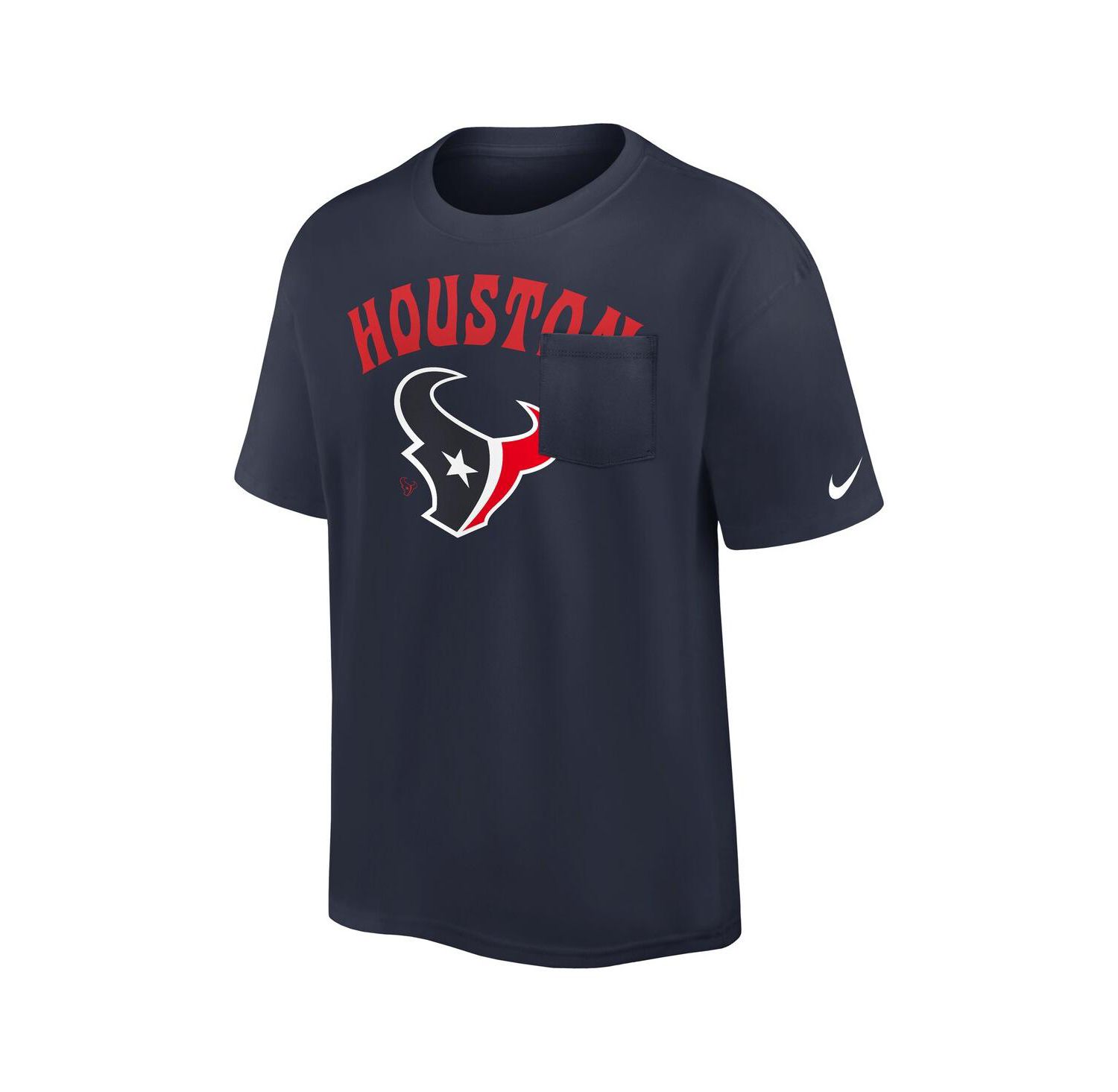 Men's Navy Houston Texans Rewind Heavy Max 90 Pocket T-Shirt
