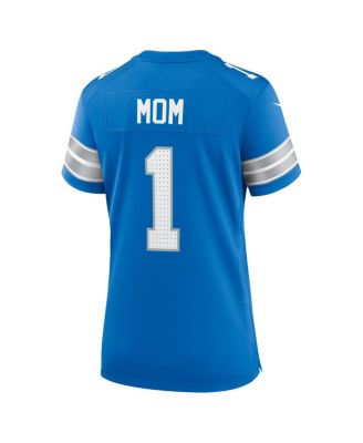 Men's Number 1 Mom Blue Detroit Lions Game Jersey