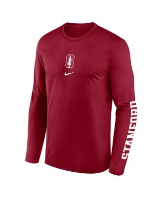 Men's Cardinal Stanford Cardinal Primetime Center Lockup Two-Hit Legend Performance Long Sleeve T-Shirt