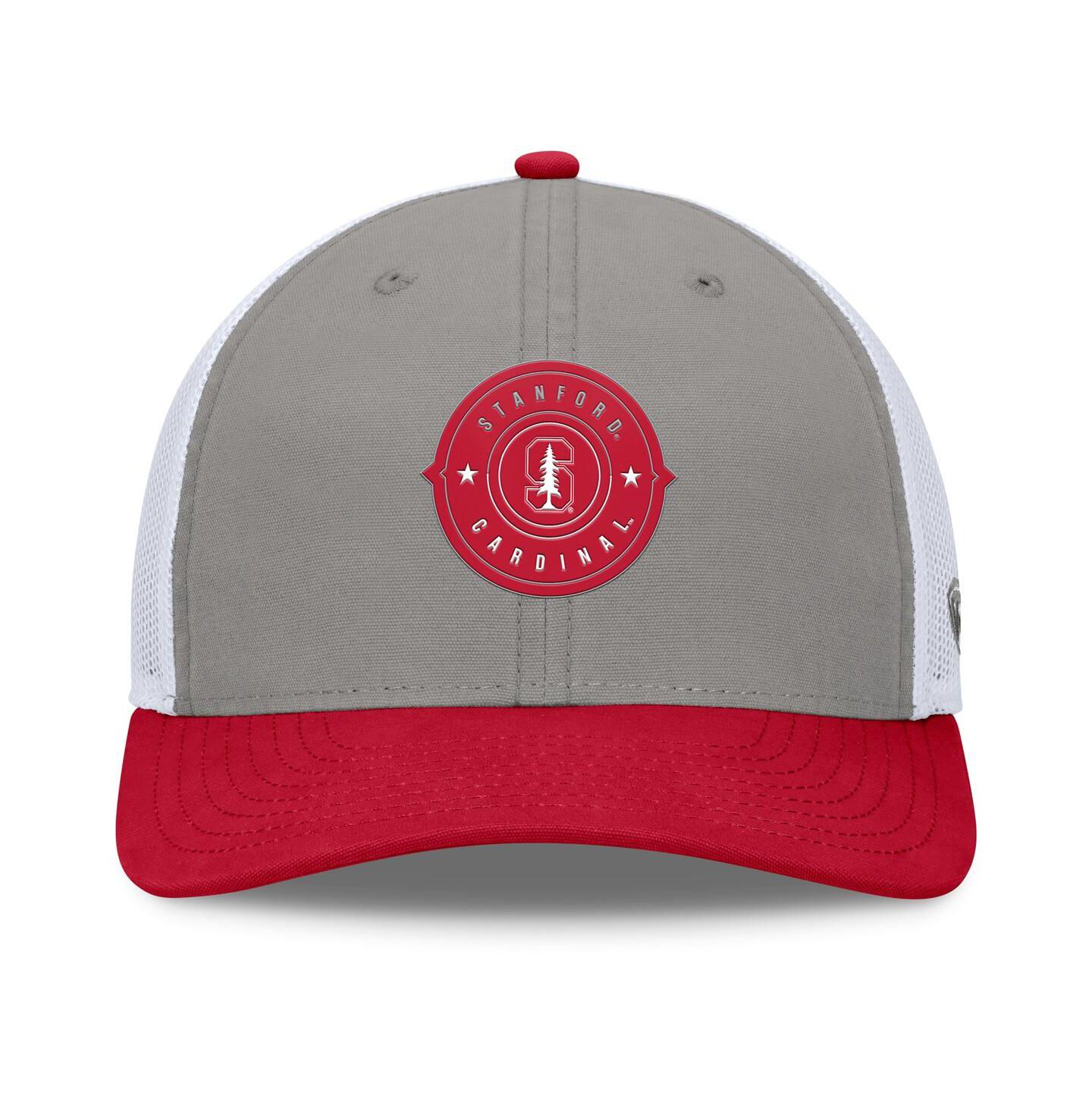 Мужская кепка Top of the World Gray/Cardinal Stanford Cardinal Rob Trucker Adjustable Hat — фото 2