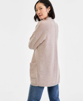 Charter Club Womens Cashmere Sleeveless Crewneck Sweater Cashmere Cocoon Cardigan Macys Exclusive In Black
