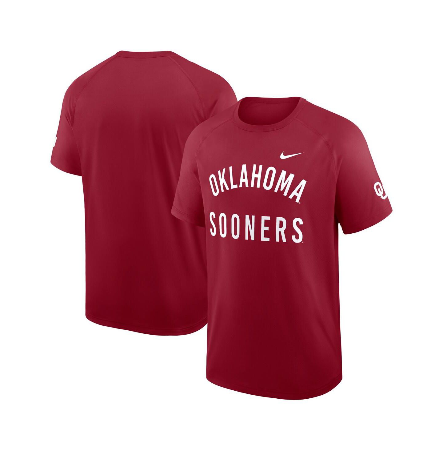 Мужская футболка Nike Crimson Oklahoma Sooners Ready Raglan Premium Performance — фото 1
