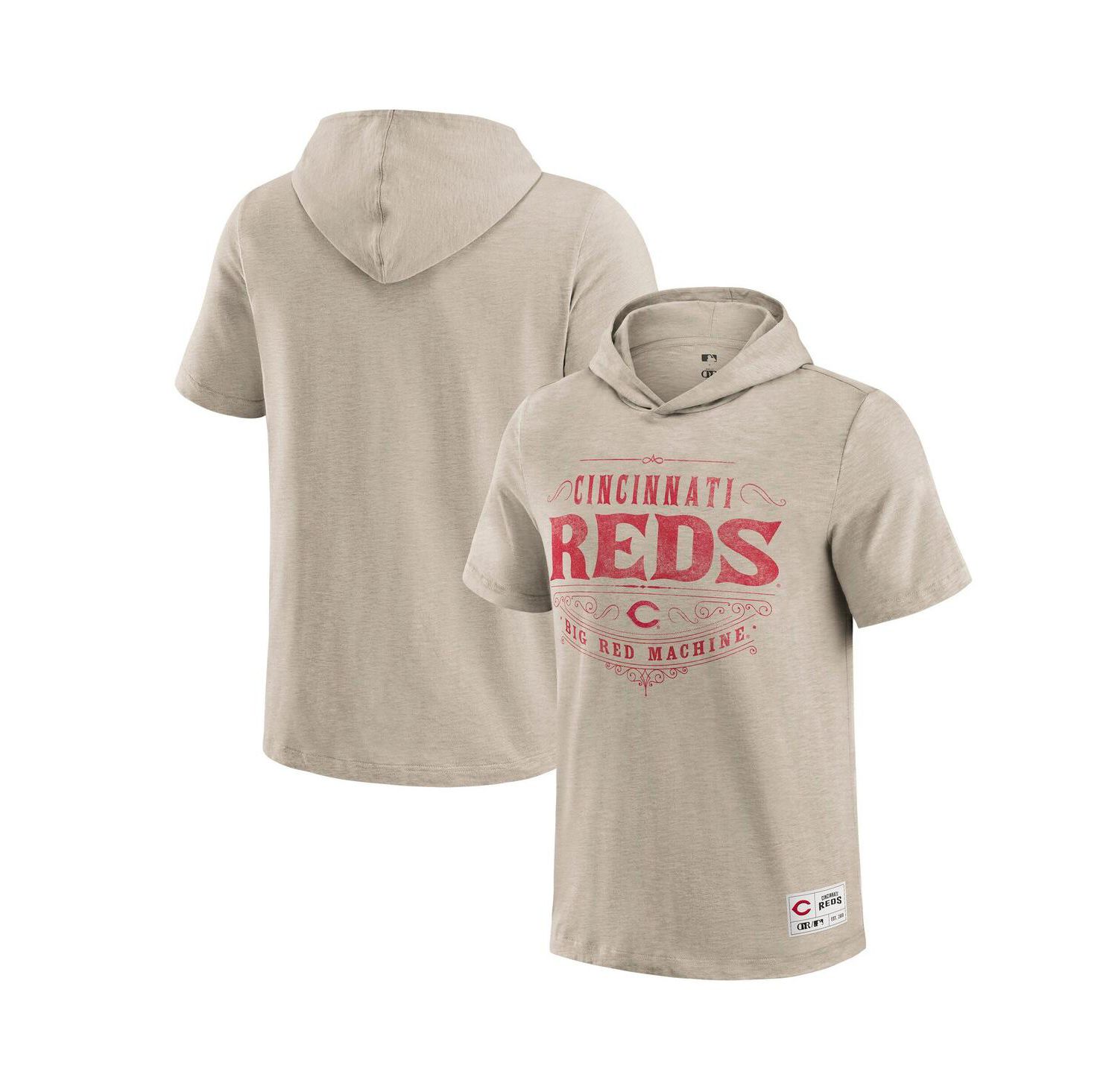 Men's Tan Cincinnati Reds Hooded T-Shirt