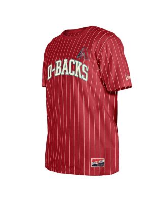 Men's Red Arizona Diamondbacks Throwback Pinstripe T-Shirt