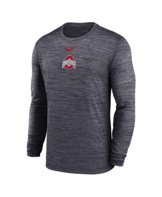Men's Black Ohio State Buckeyes 2025 Sideline Velocity Performance Long Sleeve T-Shirt