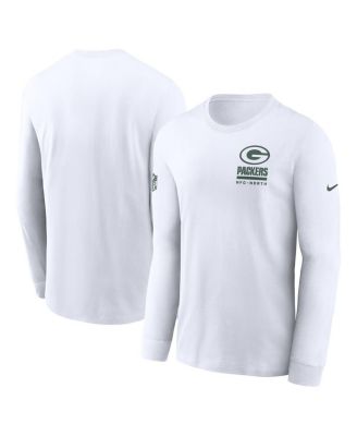 Nike - Men's White Green Bay Packers Sideline Performance Long Sleeve T-Shirt
