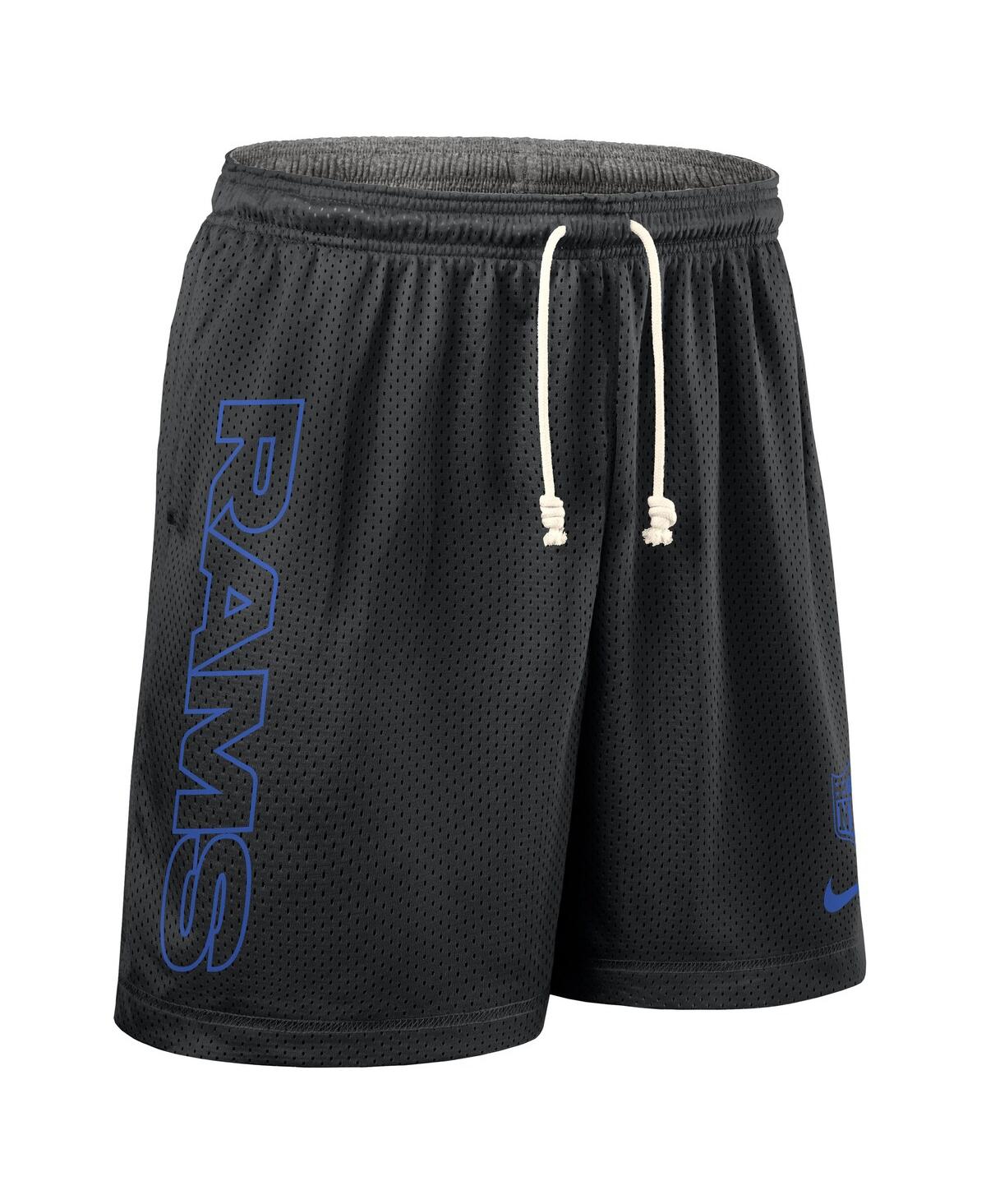 Nike Black Los Angeles Rams Sideline Reversible Performance Shorts In Multi